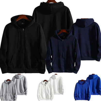 Zipper Hooded Sweatshirt for Men Casual Polyester