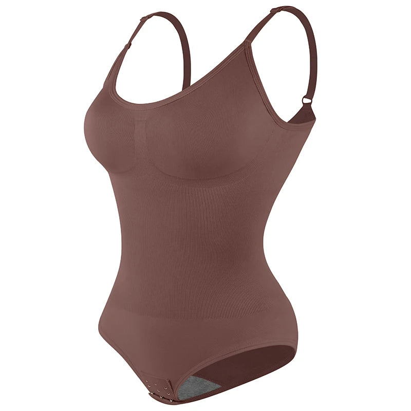 Women Seamless V-Neck Bodysuit Shapewear Red Blue