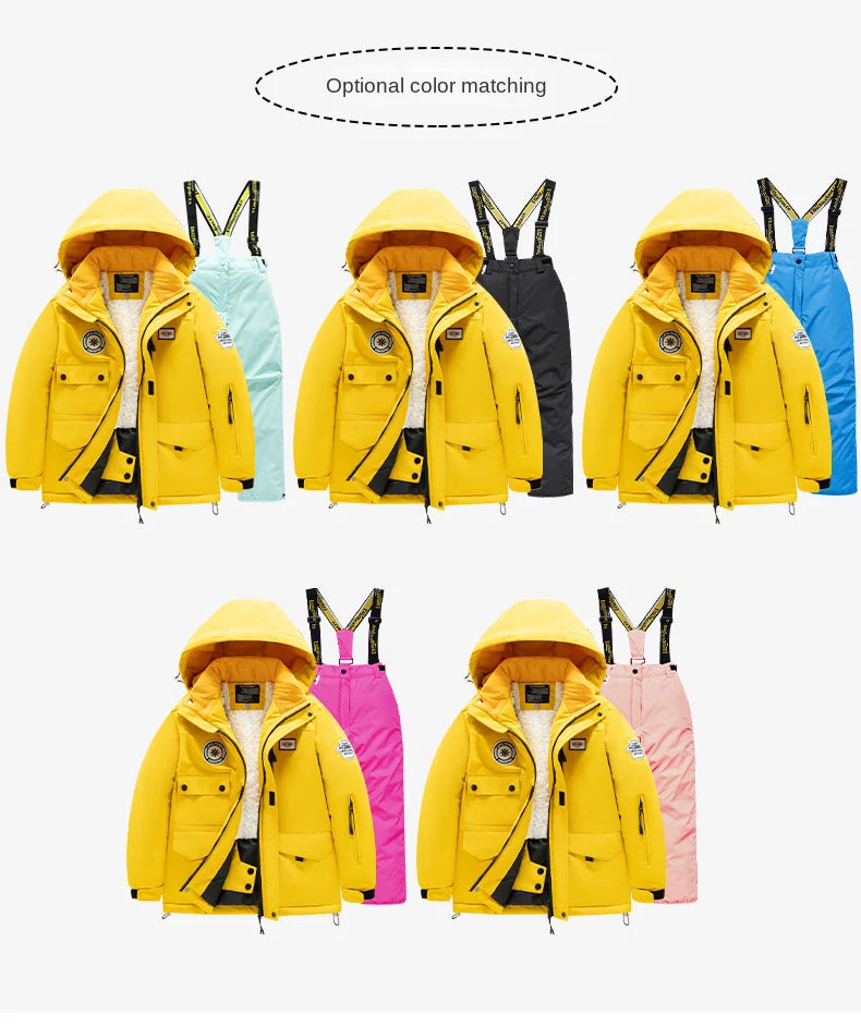 Winter Skiing Suit for Boys and Girls, Waterproof Polyester