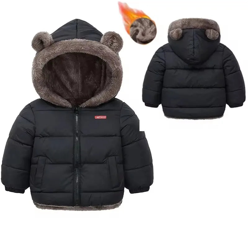 Thick Winter Jacket for Kids Hooded Cotton Outerwear