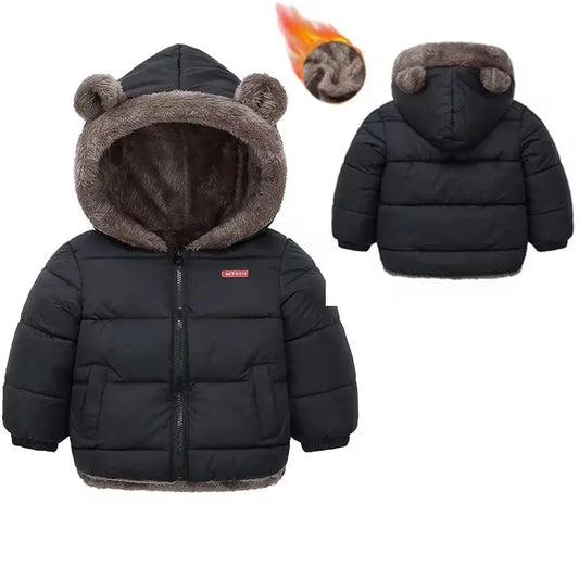 Thick Winter Jacket for Kids Hooded Cotton Outerwear