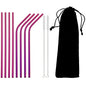 Colorful Metal Drinking Straws Set Stainless Steel