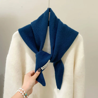 Wool Triangle Scarf for Women - Multi-functional Knitted Scarf