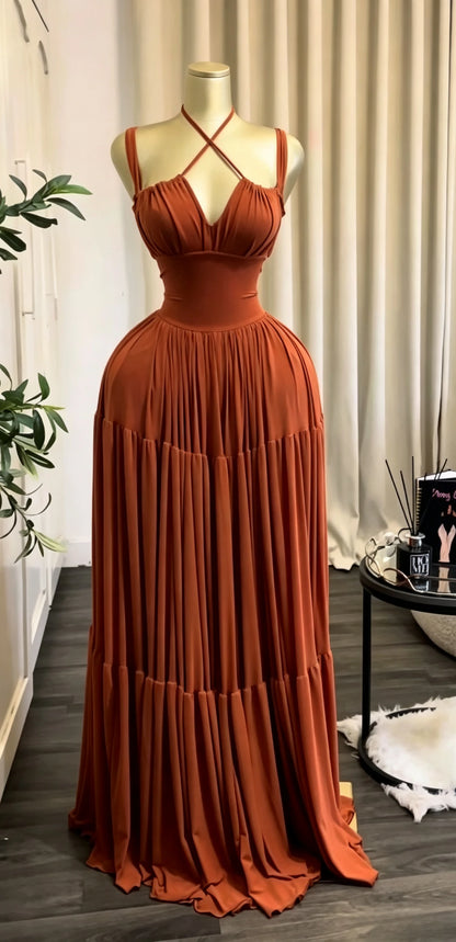 Summer Women Halter Maxi Dress Slim Polyester Beach Party
