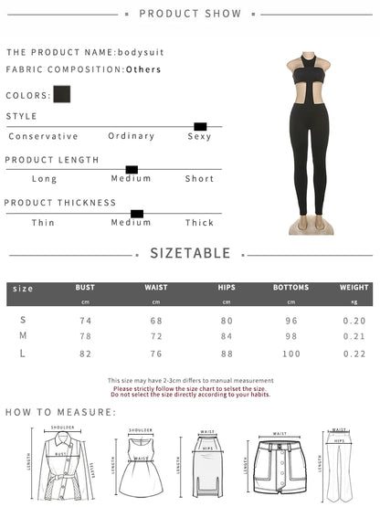 kliou Backless Halter Jumpsuit for Women in Polyester