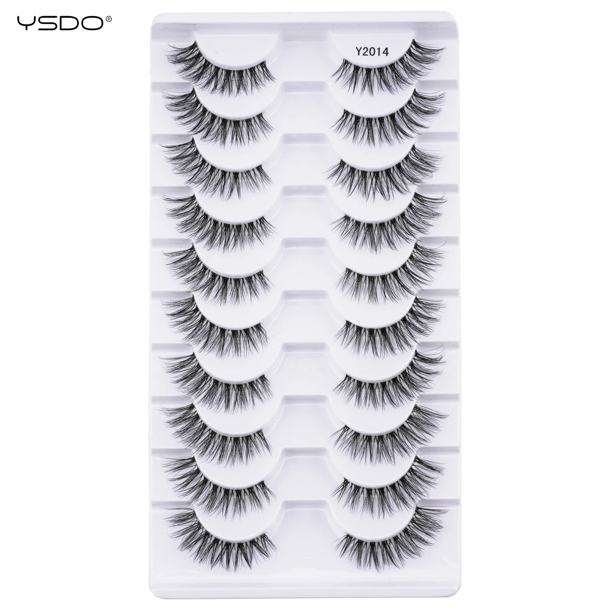 YSDO 5/10 Pairs Natural Soft Black Half Lashes