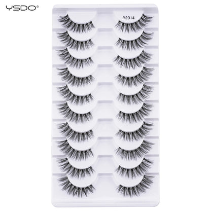YSDO 5/10 Pairs Natural Soft Black Half Lashes