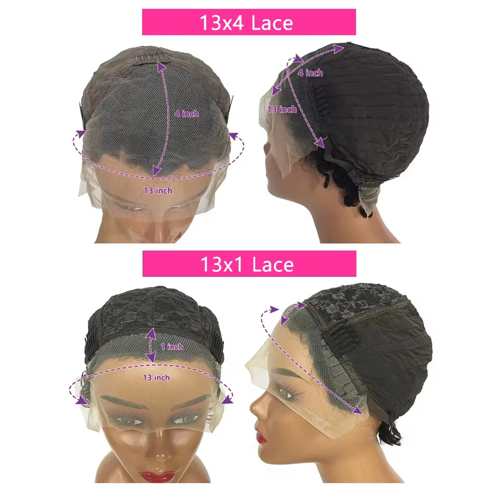 Straight Pixie Cut Human Hair Wig Transparent Lace