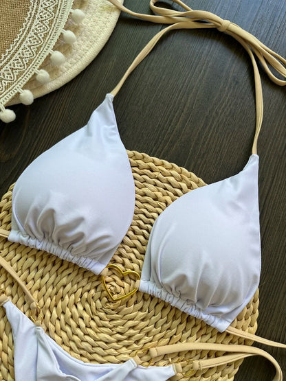 RUOTONSEPT Solid Color Bikini Set Women's Swimwear