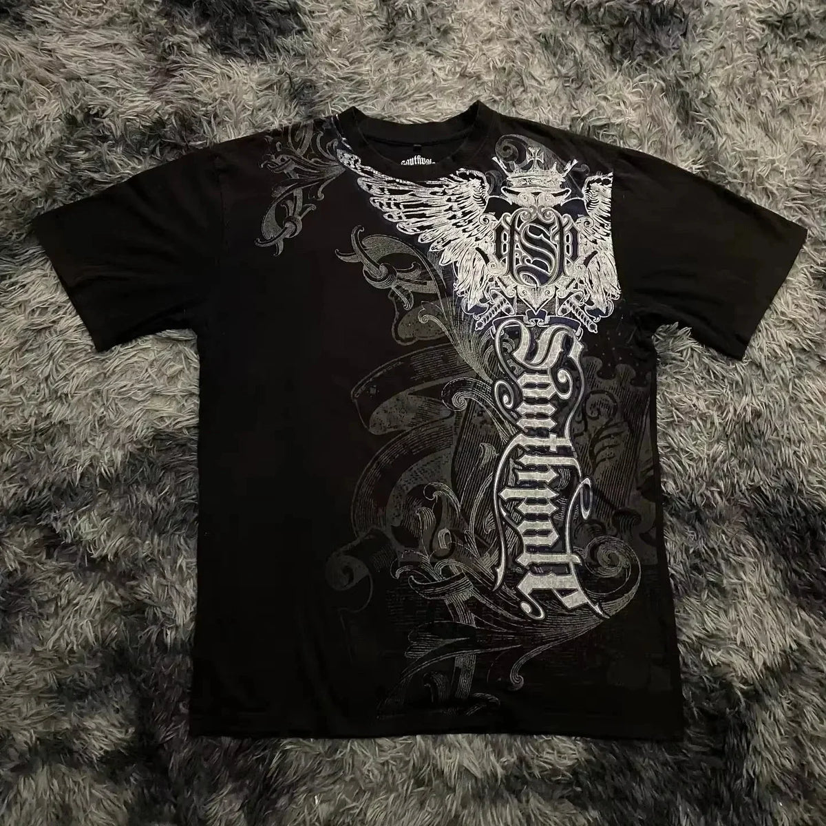 Gothic Style Oversized Cotton T-Shirt for Women
