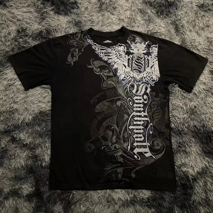 Gothic Style Oversized Cotton T-Shirt for Women