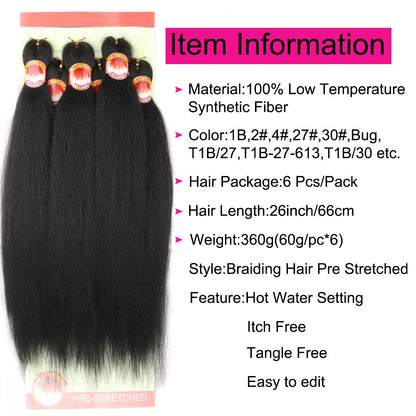 26 Inch Pre Stretched Blonde Ombre Braiding Hair