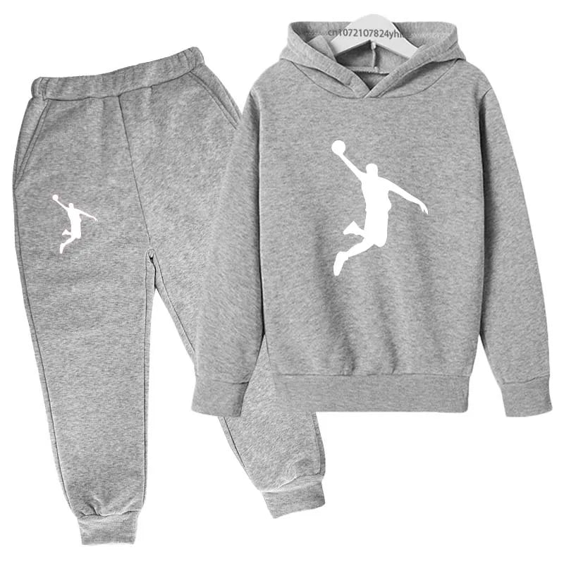 Kids Casual Hoodie and Pants Tracksuit Set