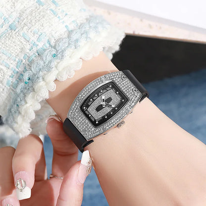 Women Silicone Jelly Quartz Tonneau Watch