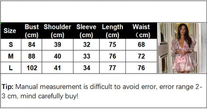 Women Tie-Dye Flower Deep V Neck Flare Sleeve Mini Dress