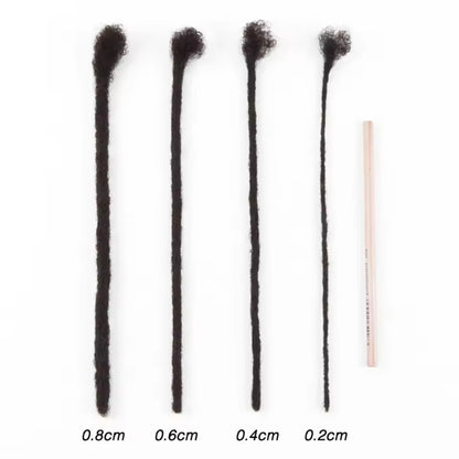 Natural Human Hair Dreadlock Extensions 8-12 Inch Curly Ends