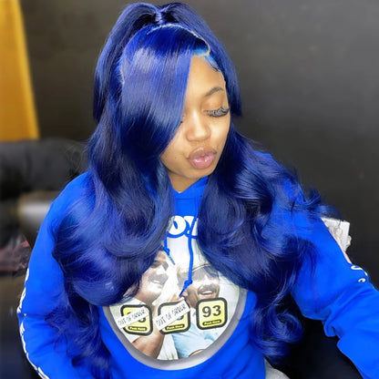 Dark Blue 13x4 Lace Front Wig Human Hair Body Wave