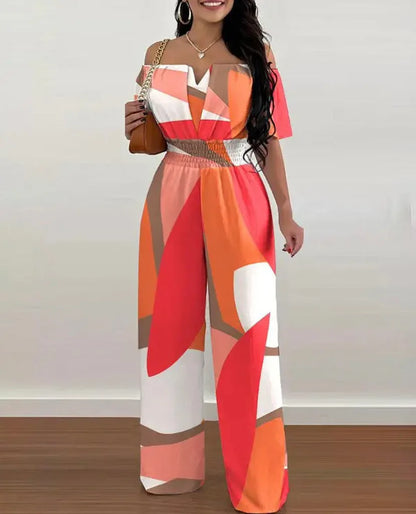 Elegant Off Shoulder Women's Jumpsuit Casual Polyester