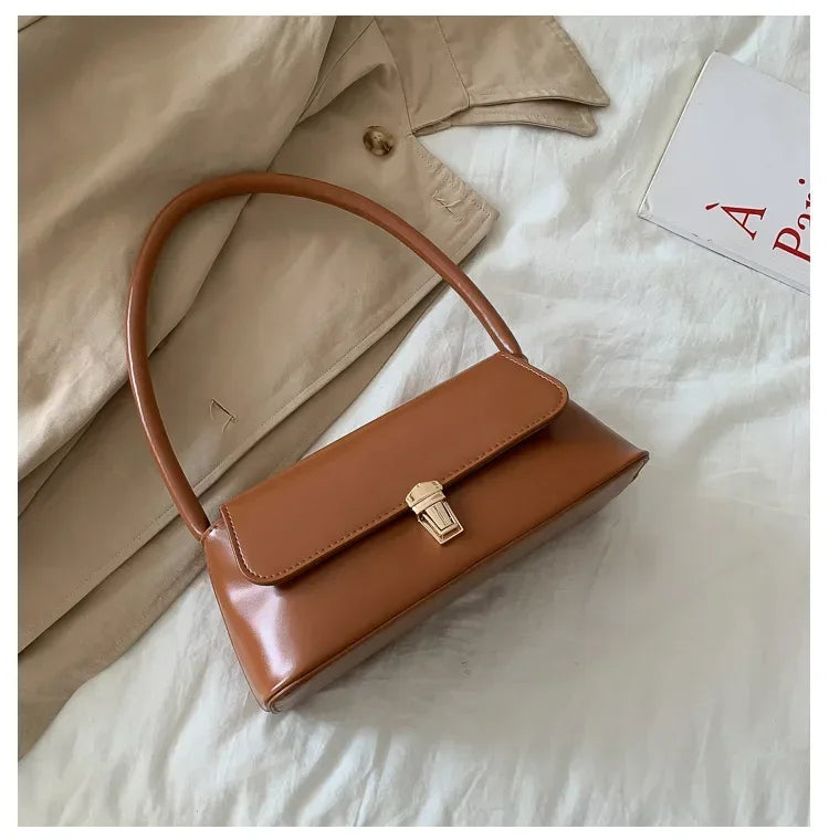 Luxury Women's Crossbody Shoulder Bag in Solid Color