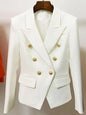 Women's Classic Double Breasted Blazer with Metal Buttons