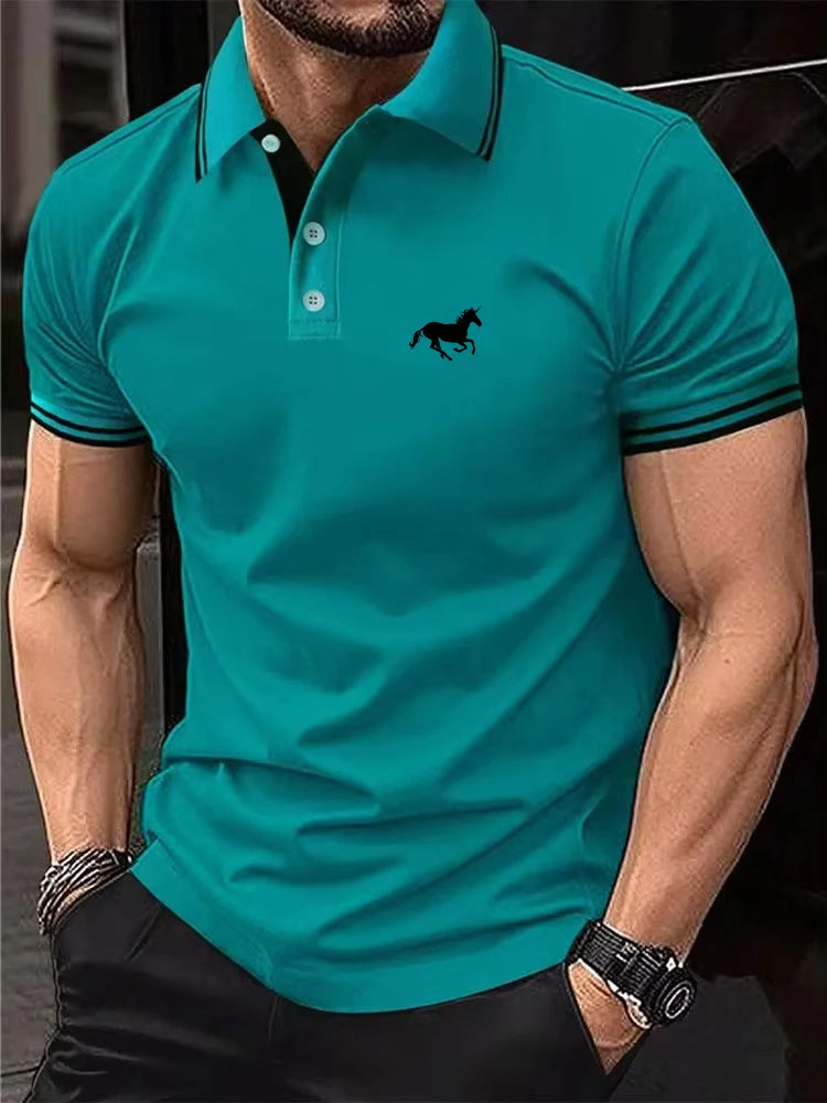 Men's Casual Short Sleeve Polo Shirt Summer Top