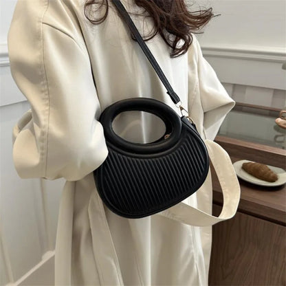 Chic Stripe Crossbody Bag for Women in Synthetic Leather