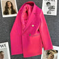 Women Double-Breasted Blazer Casual Suit Jacket