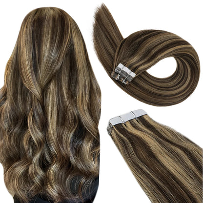 Ugeat Tape In Hair Extensions Brazilian Remy Hair 20P/40P