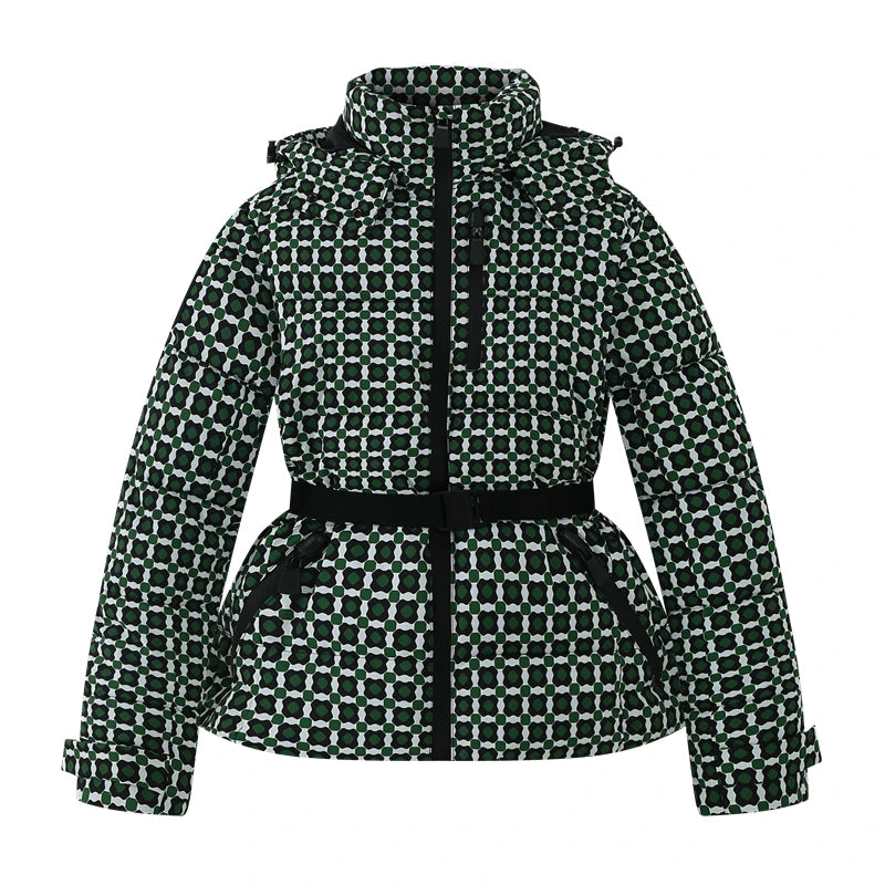 Women's Hooded Padded Winter Parka with Belt