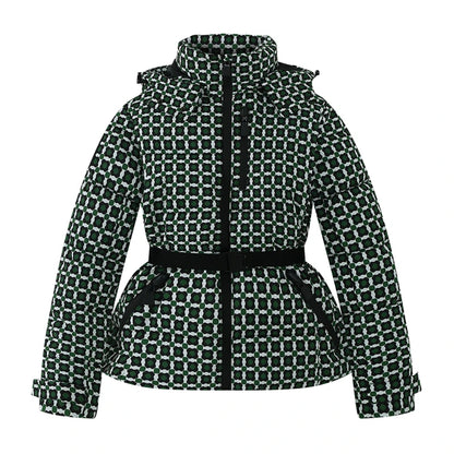 Women's Hooded Padded Winter Parka with Belt