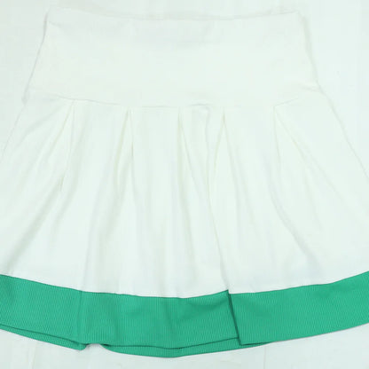 CM.YAYA Women's Sleeveless V-Neck Vest and Pleated Skirt