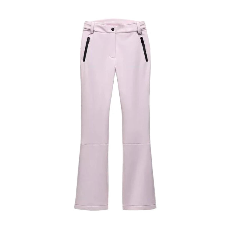 Faux Fur Hooded Women's Ski Jumpsuit with Zippers