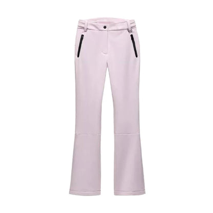 Faux Fur Hooded Women's Ski Jumpsuit with Zippers
