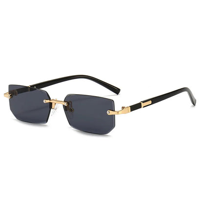 Rimless Rectangle Sunglasses for Women and Men