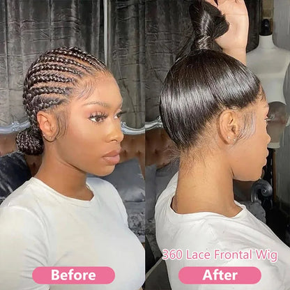 HD 360 Full Lace Wig 36 Inch Bone Straight Human Hair