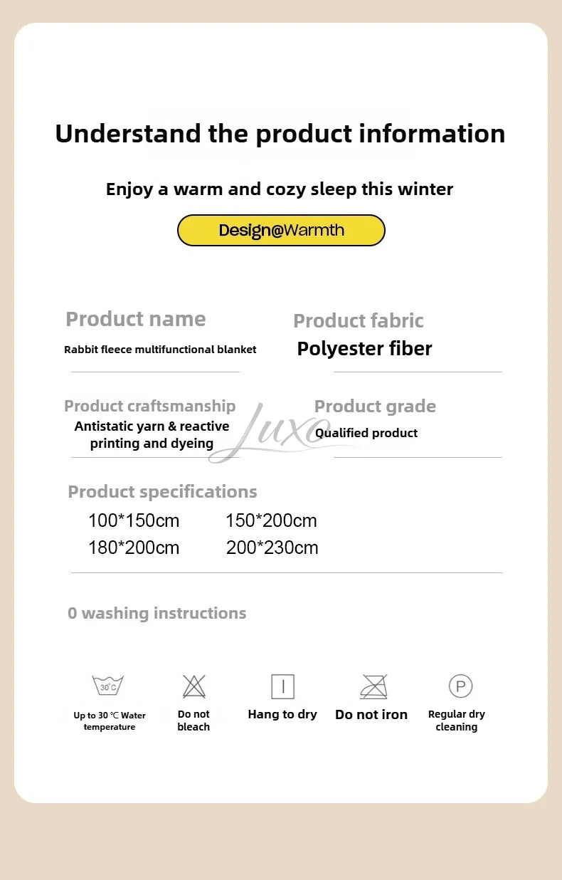 Thickened Striped Flannel Multifunctional Blanket
