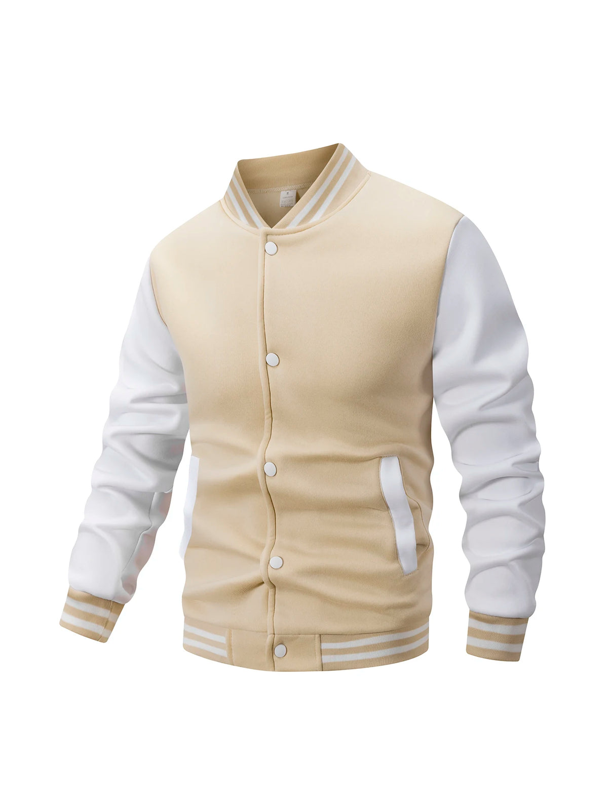 Men's Color Block Fleece-Lined Varsity Jacket