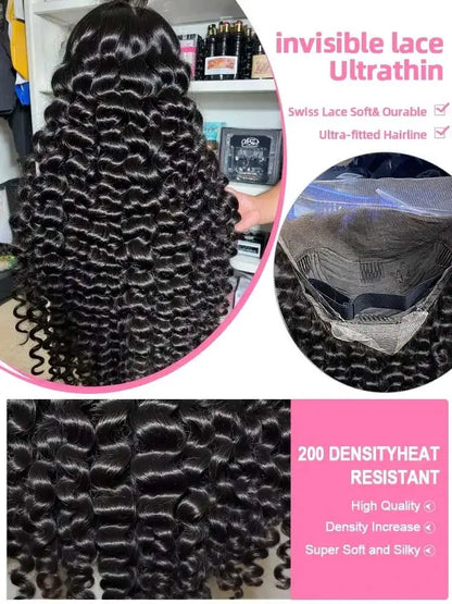 250% Density 40 Inch Loose Deep Wave Lace Front Wig