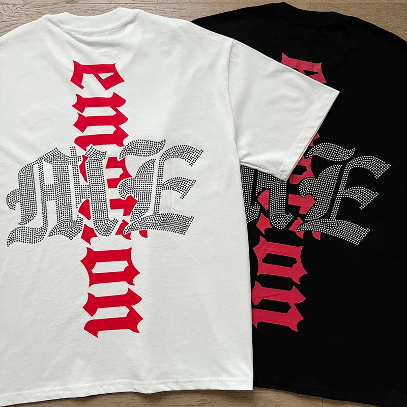 Mixed Emotion Cotton T-Shirt for Couples with Angel Print
