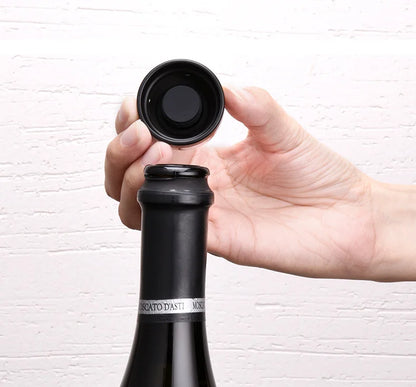 Red Wine Corks Champagne Bottle Stopper Set Black ABS Silicone