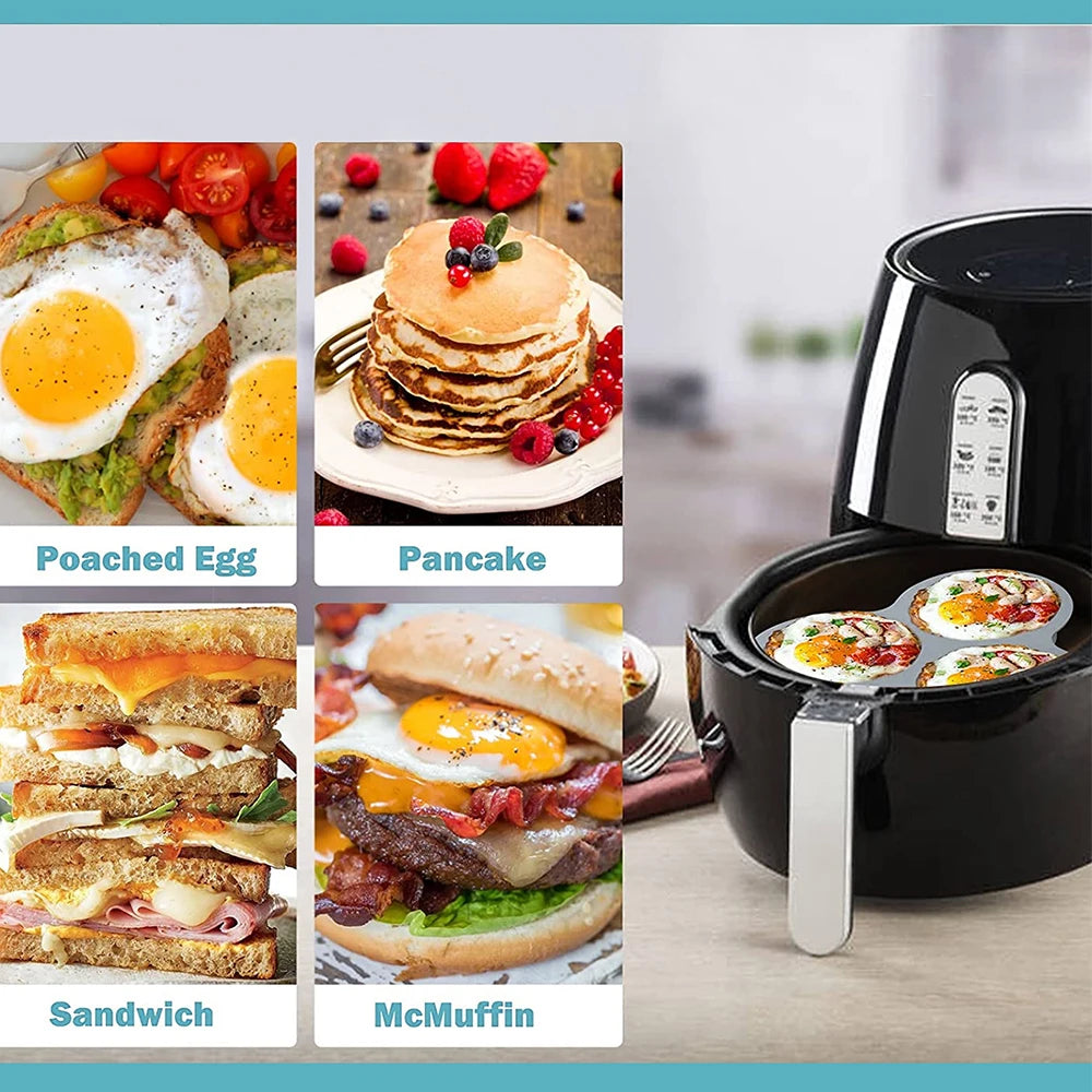 Silicone 3-Cavity Egg Mold for Air Fryer Baking