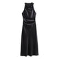 Satin Midi Dress for Women Sleeveless Elegant Evening Dress