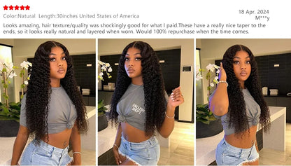 40 Inch Deep Wave Brazilian Human Hair Extensions Natural Black