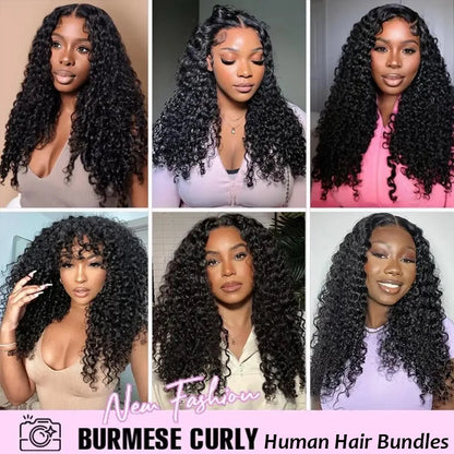30 Inch 15A Burmese Curly Human Hair Bundles