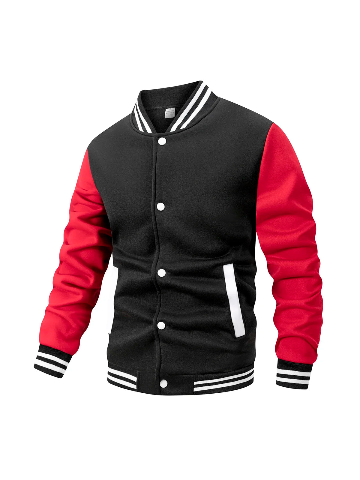 Men's Color Block Fleece-Lined Varsity Jacket