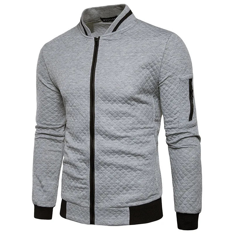 Men's Casual Hooded Tracksuit Jacket with Zipper Pockets