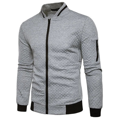 Men's Casual Hooded Tracksuit Jacket with Zipper Pockets