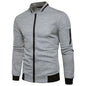 Men's Casual Hooded Tracksuit Jacket with Zipper Pockets