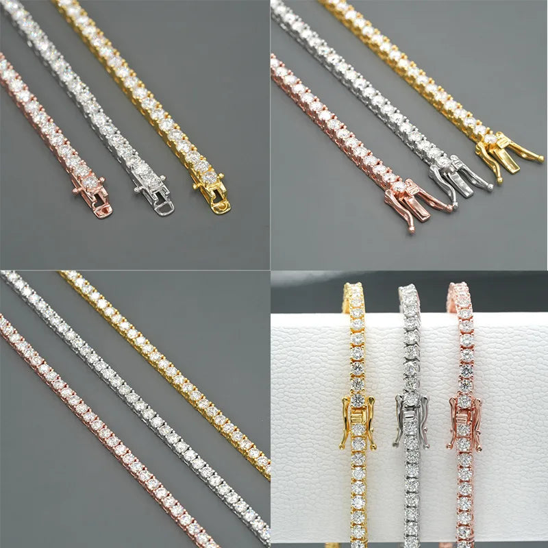 Moissanite Tennis Bracelet 925 Sterling Silver Unisex