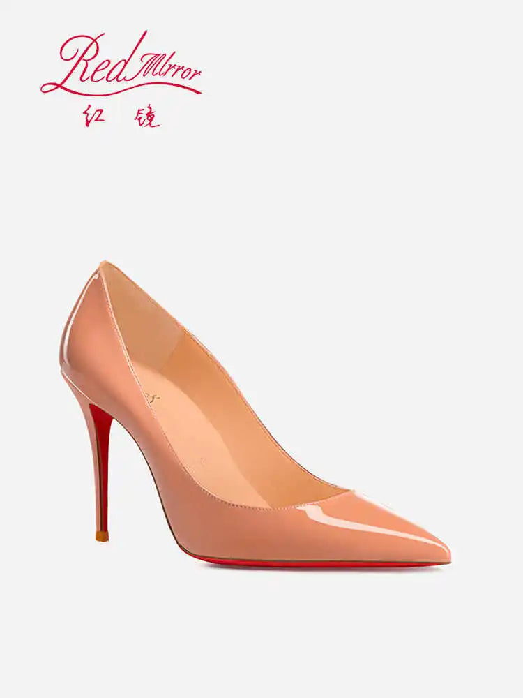 Elegant Black Patent Leather High Heel Pumps for Women